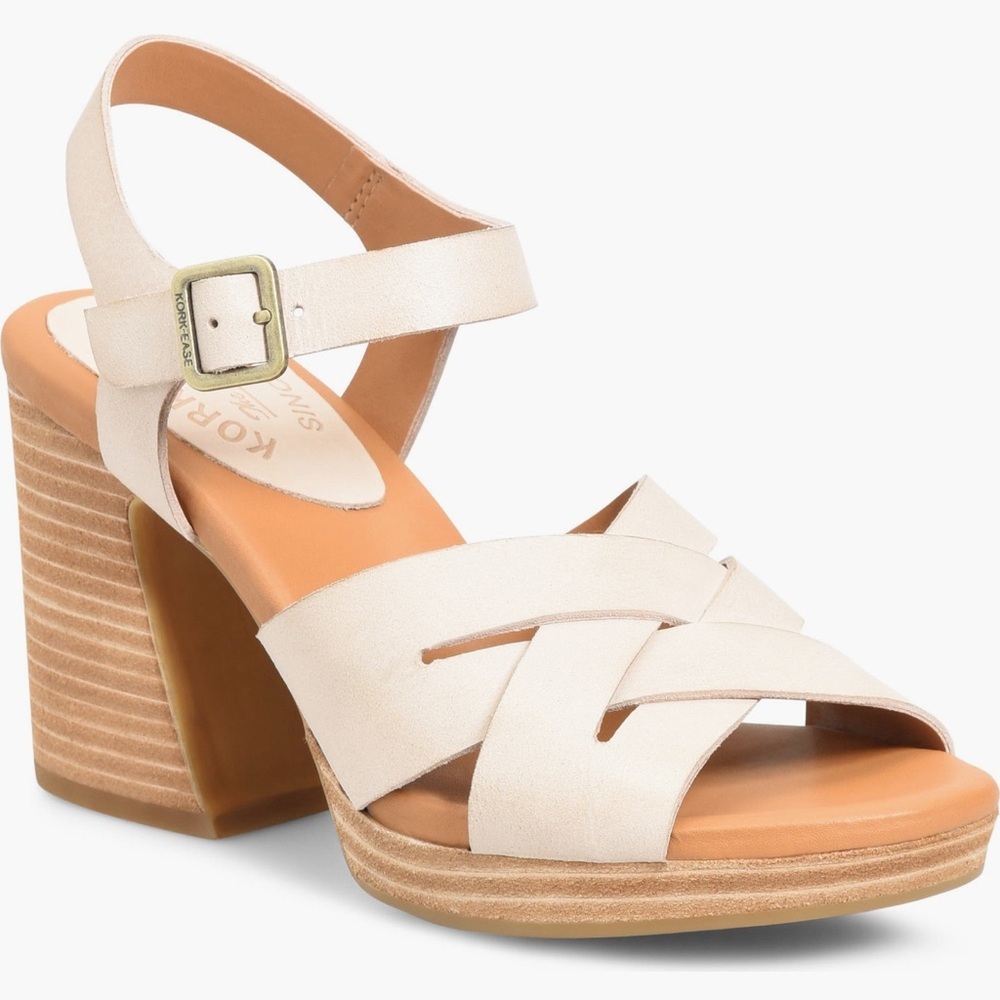 NIB Kork-Ease Hutton Ankle Strap Platform Comfort Sandal, Natural